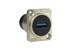 USB H/H CHASIS SILVER USB3-AA AMPHENOL 9157